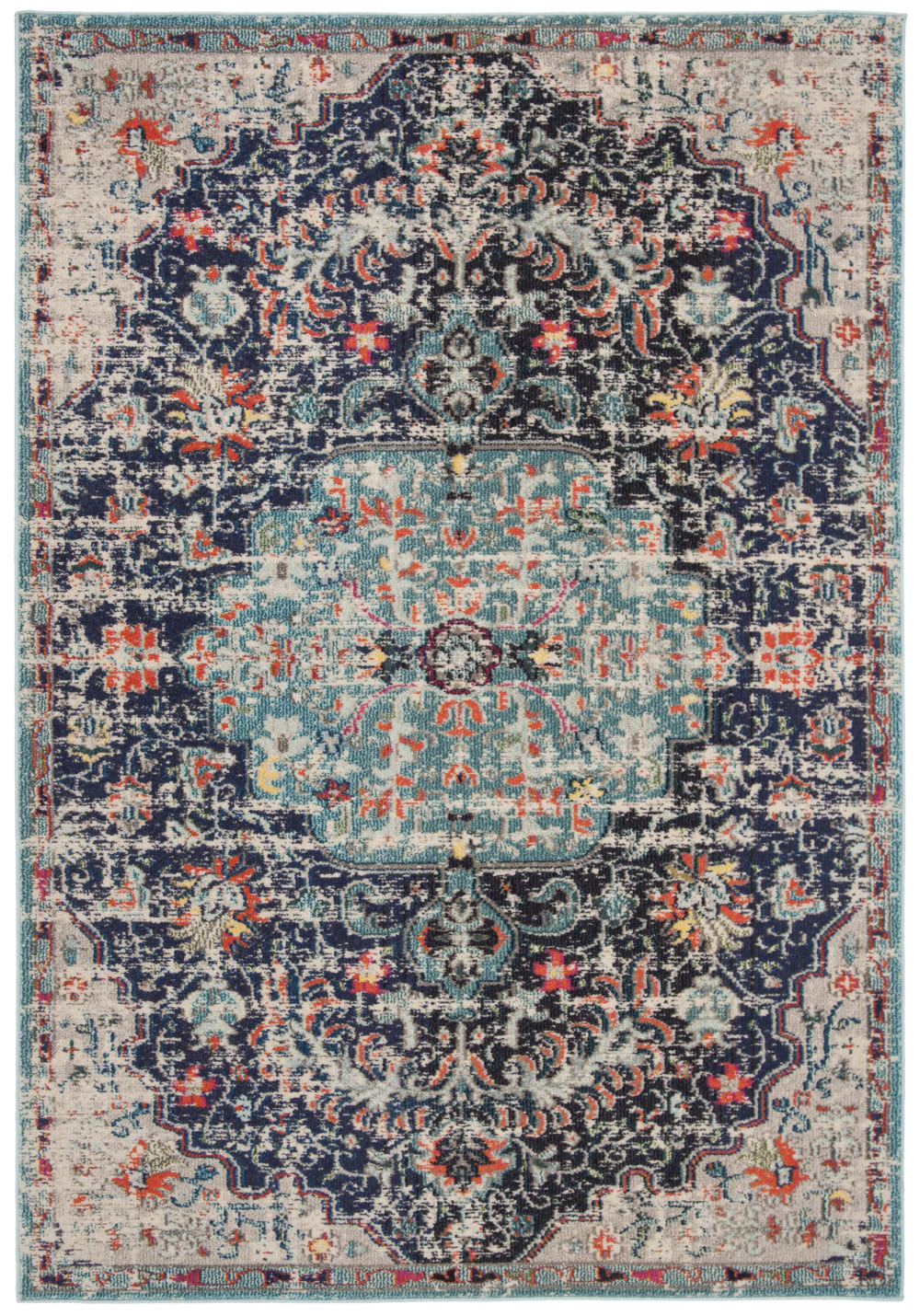 Tapis de transition en polypropylène noir/bleu, 160 x 229 cm