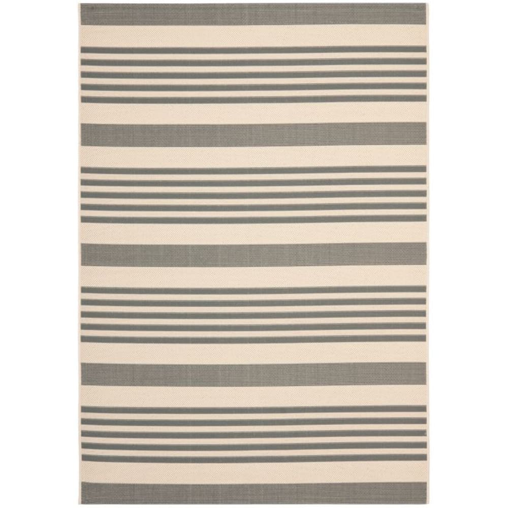 Tappeto a righe in polipropilene grigio/bianco, 160 x 231 cm -