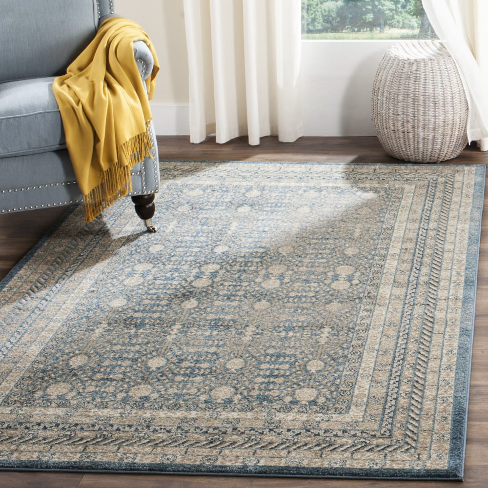 Tapis traditionnel en polypropylène bleu/beige, 155 x 231 cm — vue 3