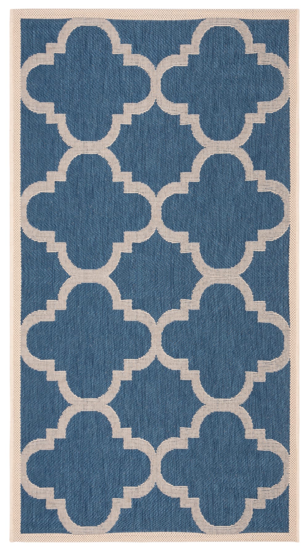 Safavieh Tapis treillis en polypropylène bleu/beige, 122 x 170 cm style classique chic - Pp - Polypropylène