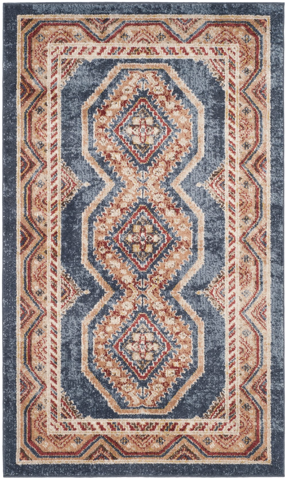Tappeto di transizione in polipropilene blu/arancione, 91 x 152