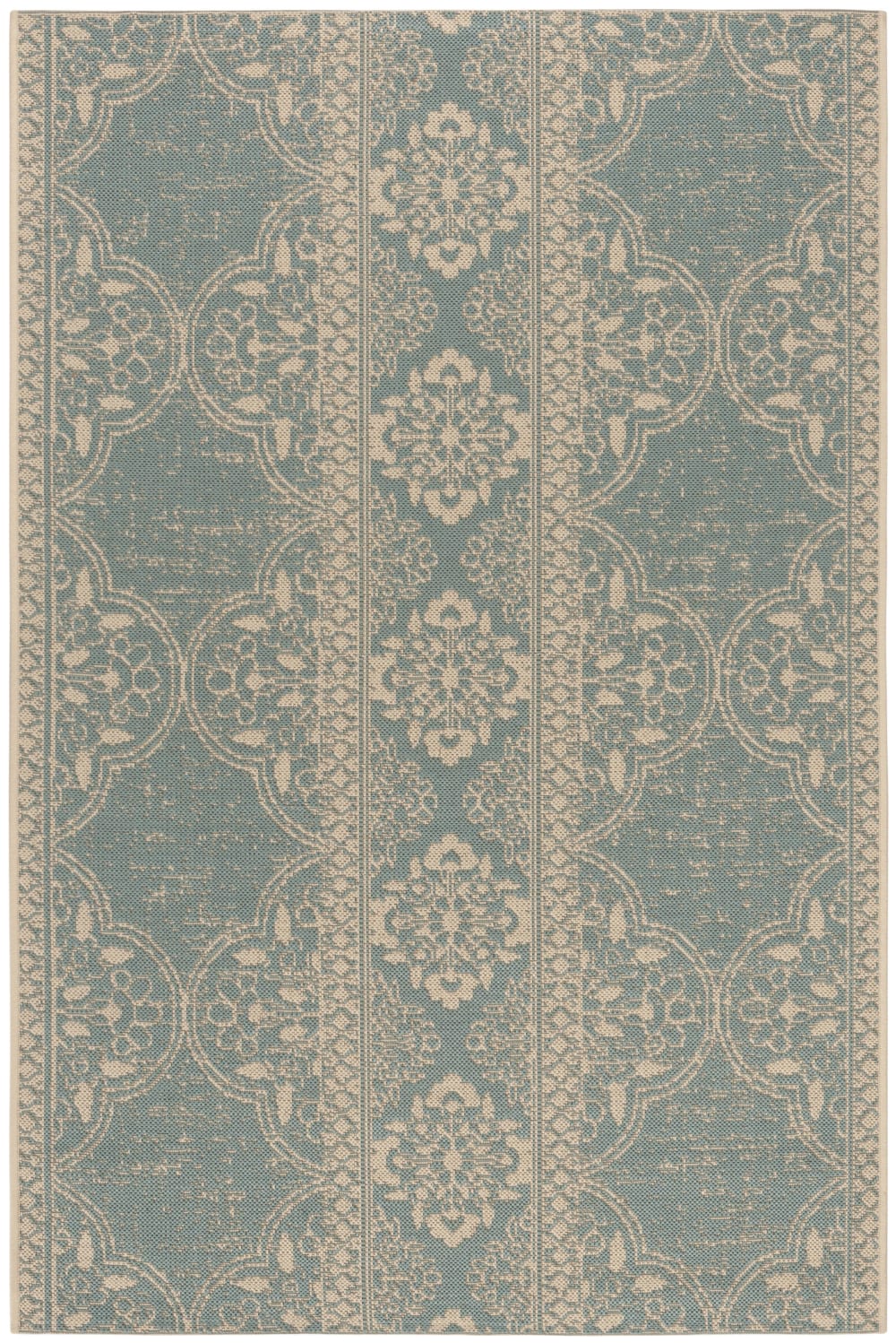 Tapis de transition en polypropylène beige/bleu, 122 x 183 cm