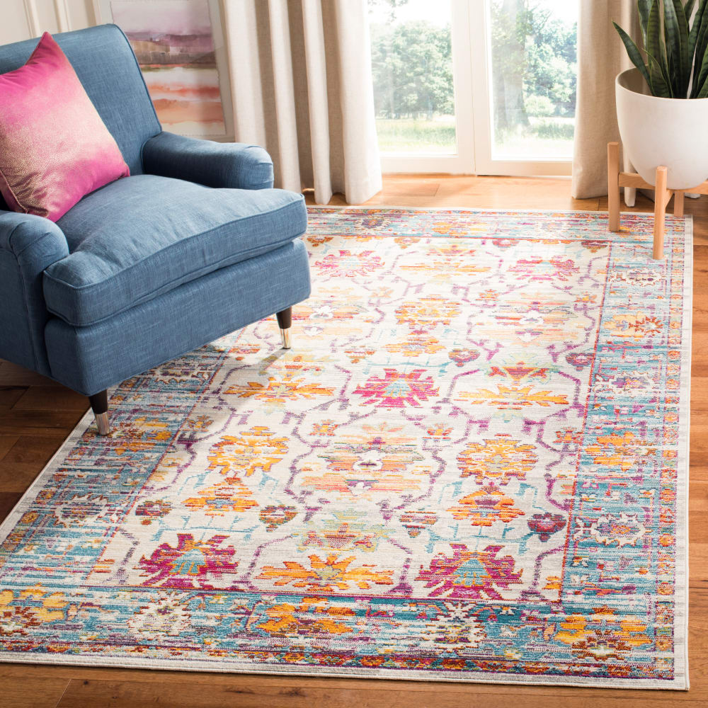 Tapis de transition en polypropylène beige/bleu, 201 x 279 cm — vue 3