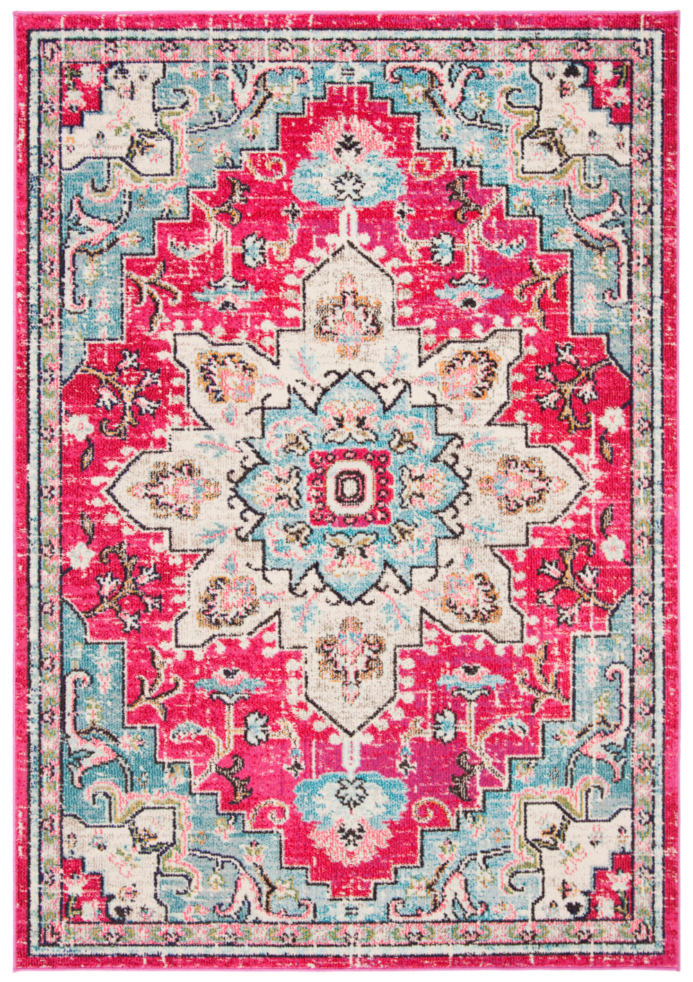 Tapis de transition en polypropylène rose/bleu, 160 x 229 cm