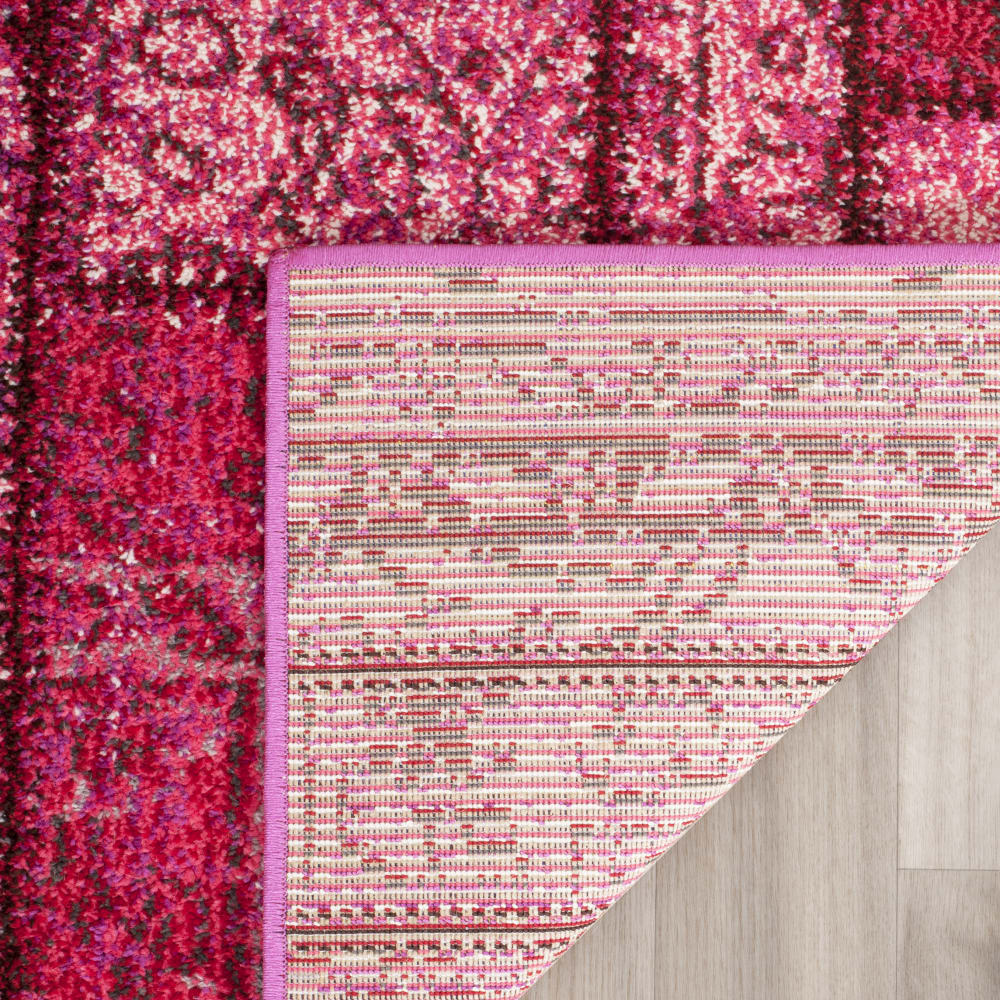 Tapis bohème chic en polypropylène rose/multicolore, 155 x 231 cm — vue 4