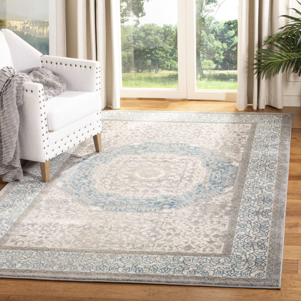 Tapis traditionnel en polypropylène gris/bleu, 122 x 170 cm — vue 3