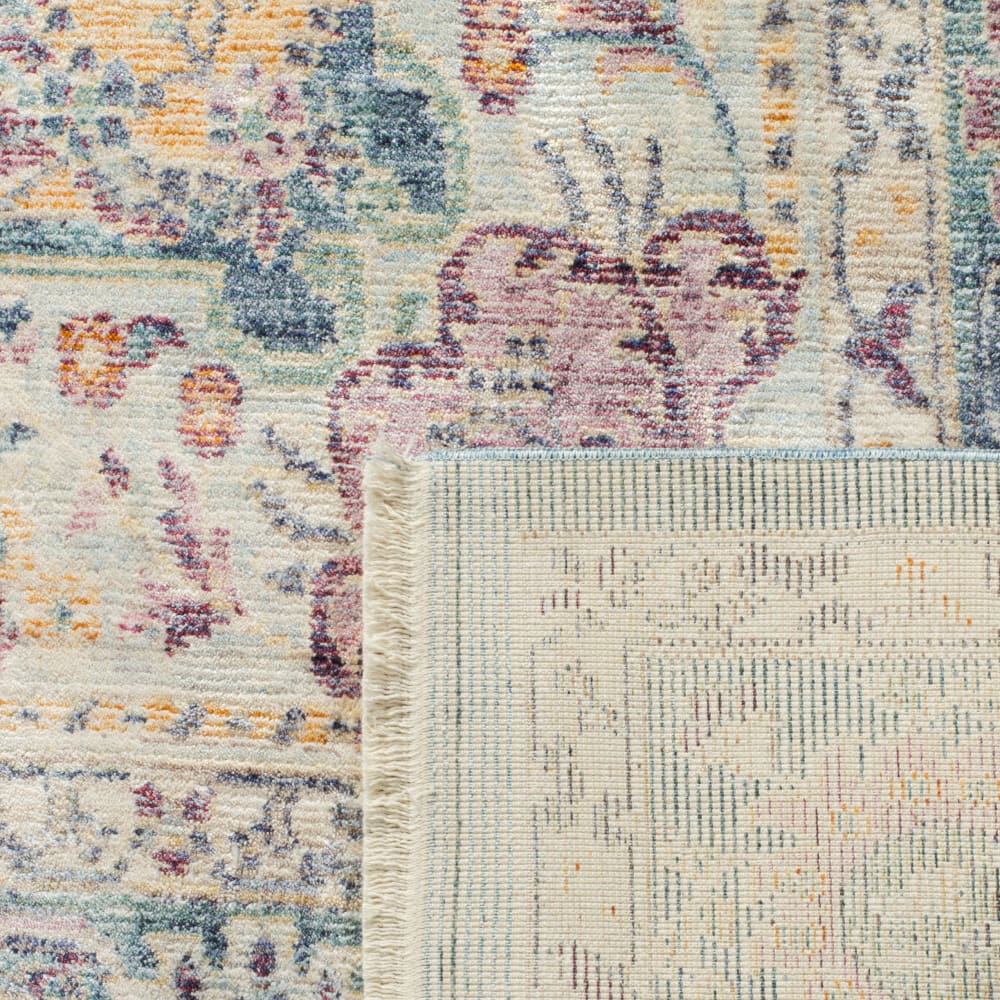 Tapis traditionnel en viscose bleu/beige, 183 x 274 cm — vue 4