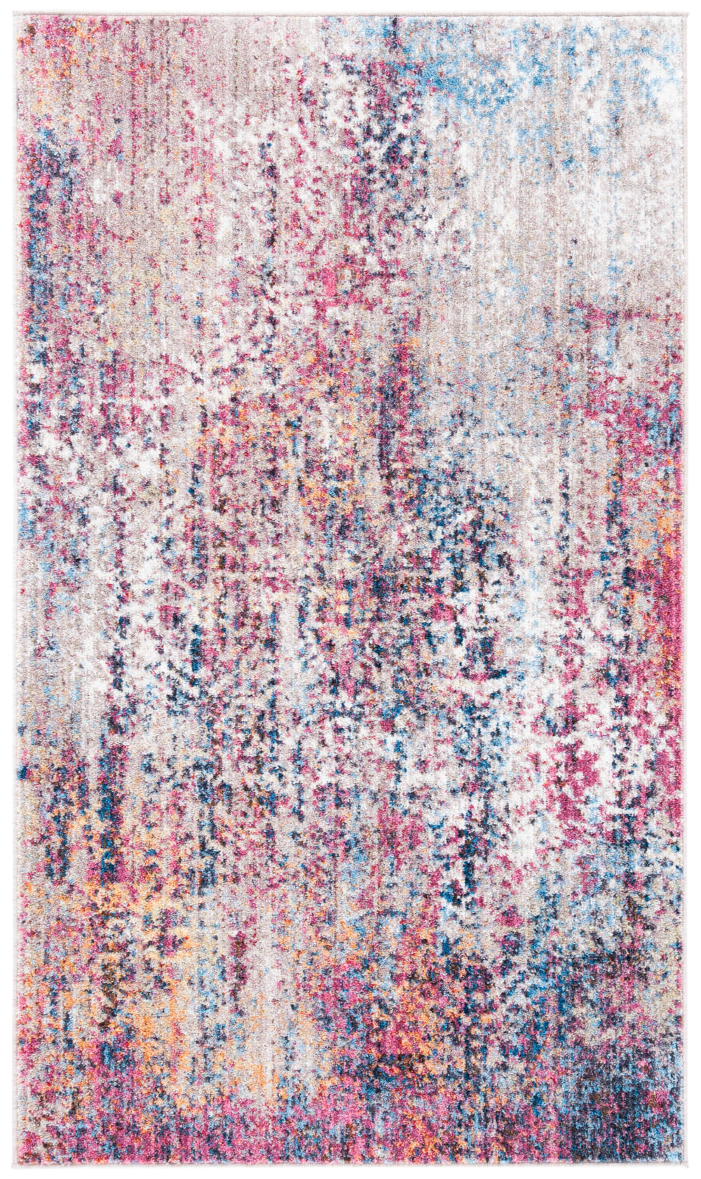 Tapis de transition en polyester rose/multicolore, 122 x 183 cm