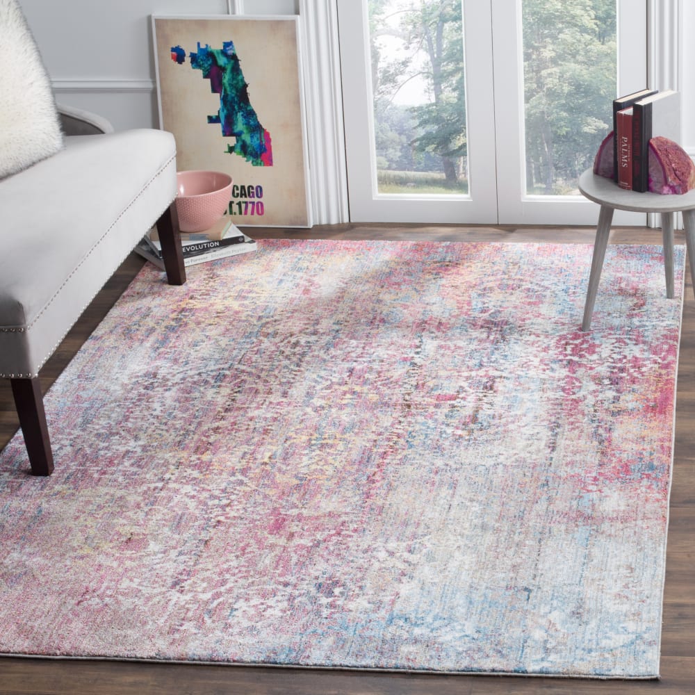 Tapis de transition en polyester rose/multicolore, 122 x 183 cm — vue 3