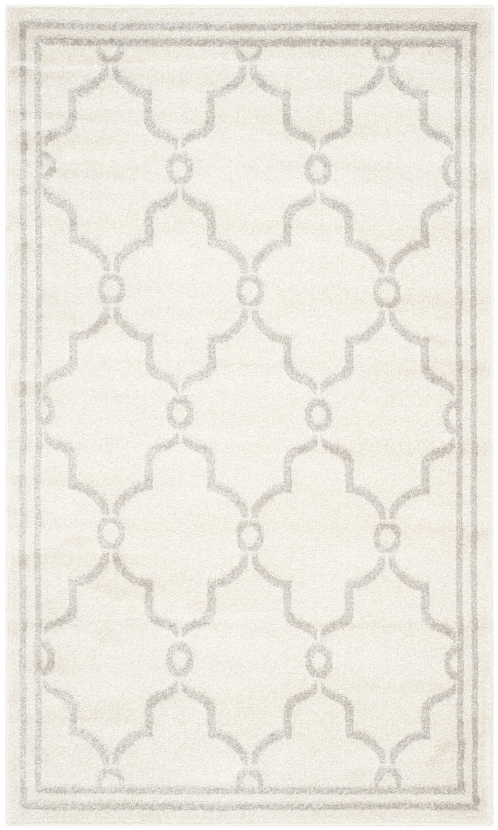 Tapis treillis en polypropylène blanc/gris, 122 x 183 cm