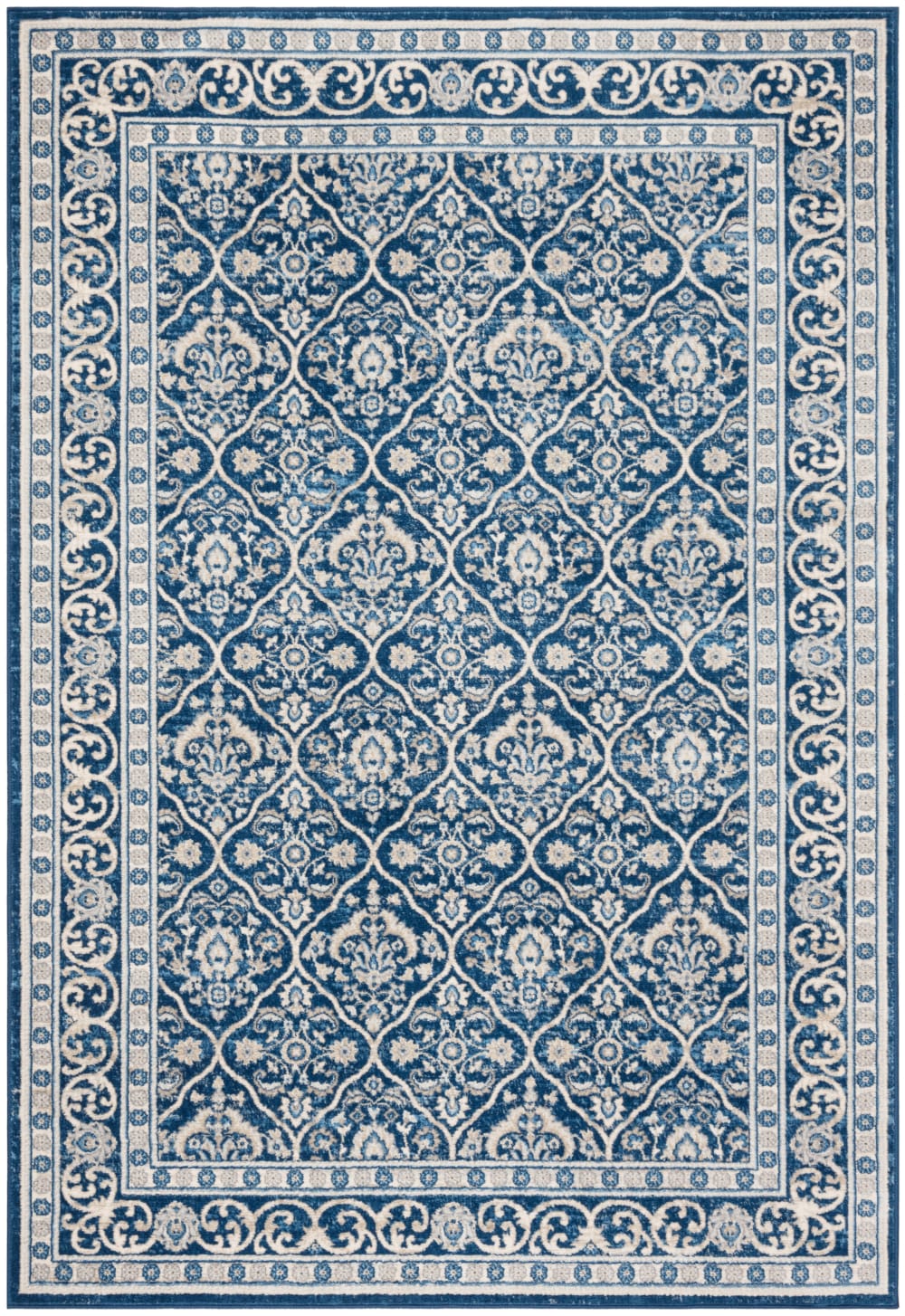 Safavieh Übergangsphase Polypropylen-Teppich in Blau/Grau, 160 x 229 cm style vintage Blau Pp - Polypropylen