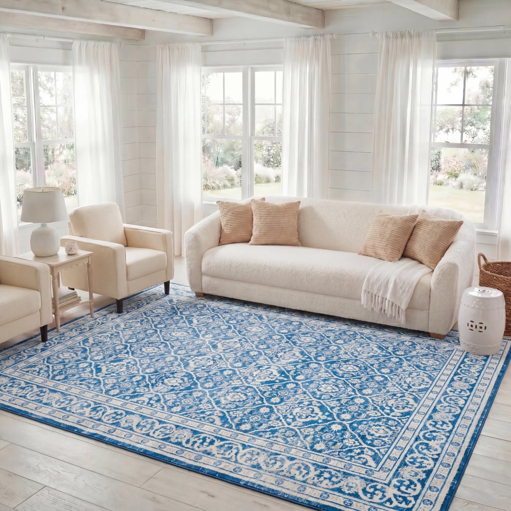 Tappeto di transizione in polipropilene blu/grigio, 160 x 229 cm