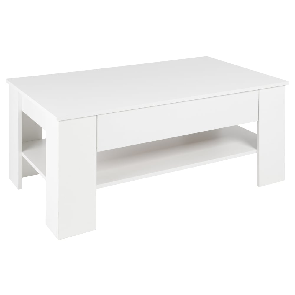 Mesa auxiliar blanca, 110x65x48 cm, aglomerado