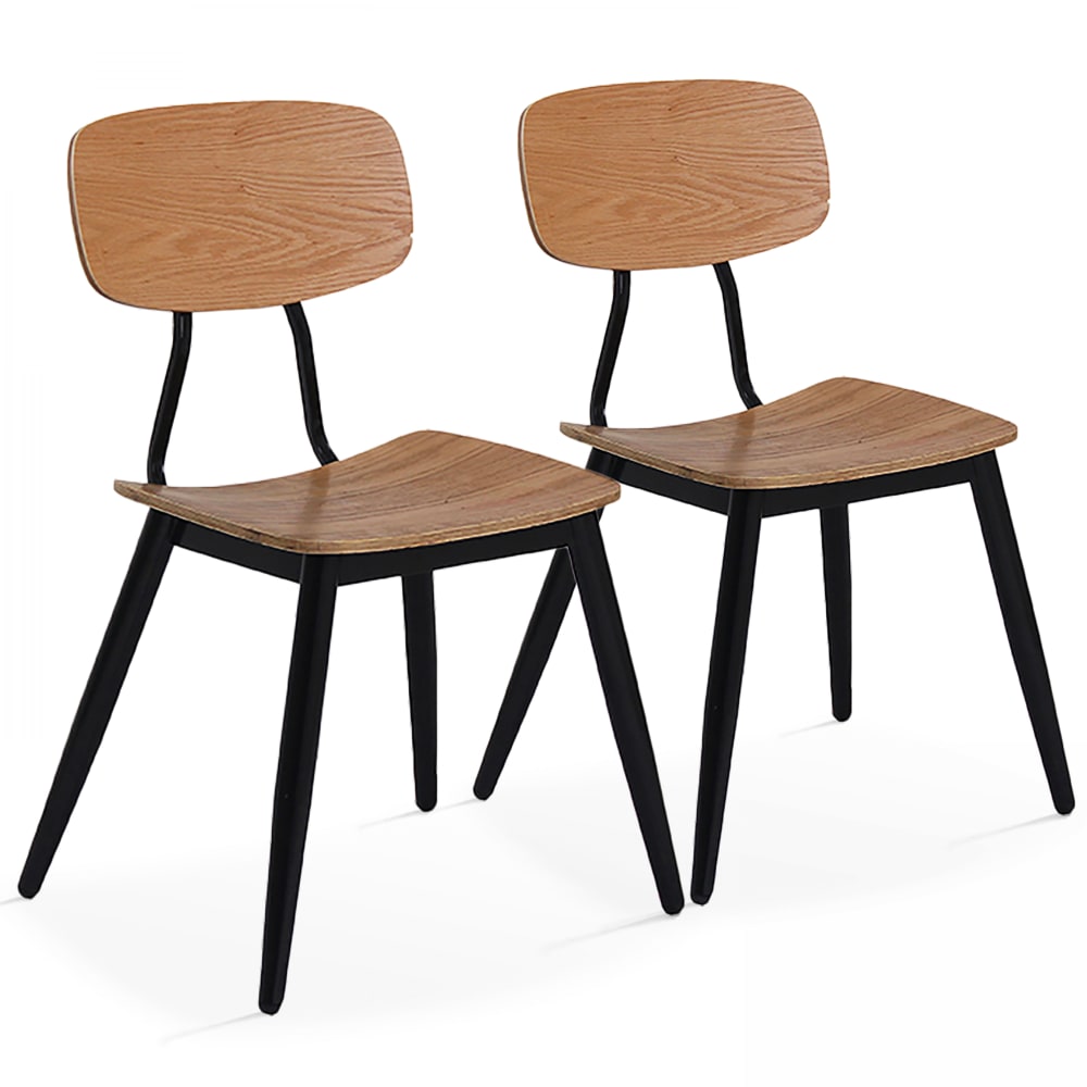 Oviala 2er-Set Holzstühle Braun Braun Holz