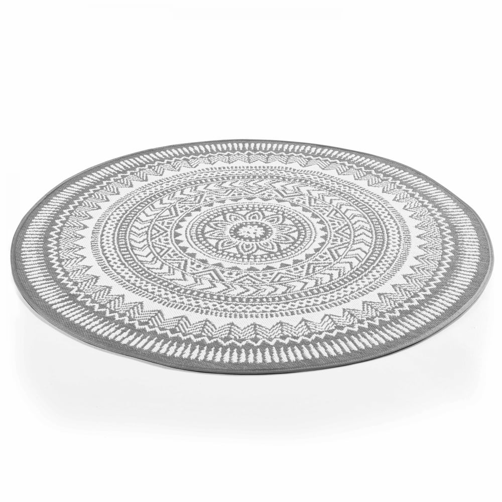 Tapis rond polypropylène gris 120cm - Maisons du Monde