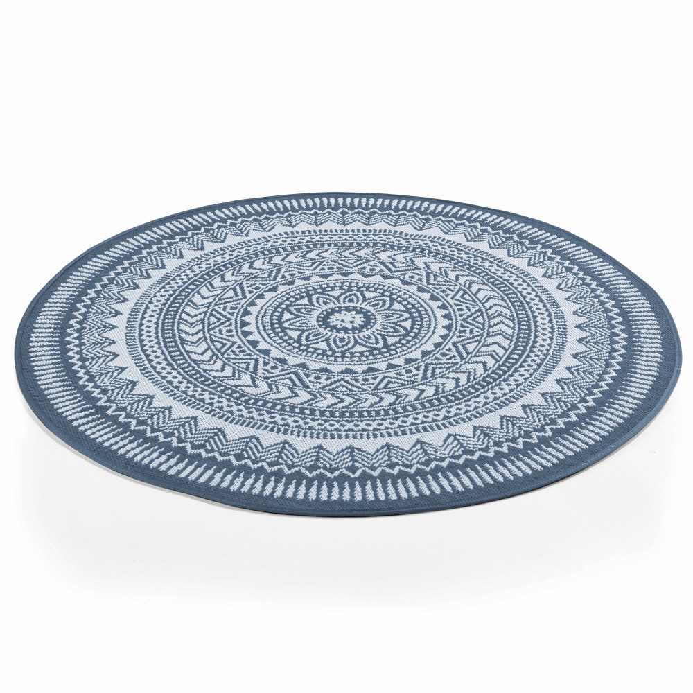Tapis rond polypropylène bleu 120cm - Maisons du Monde