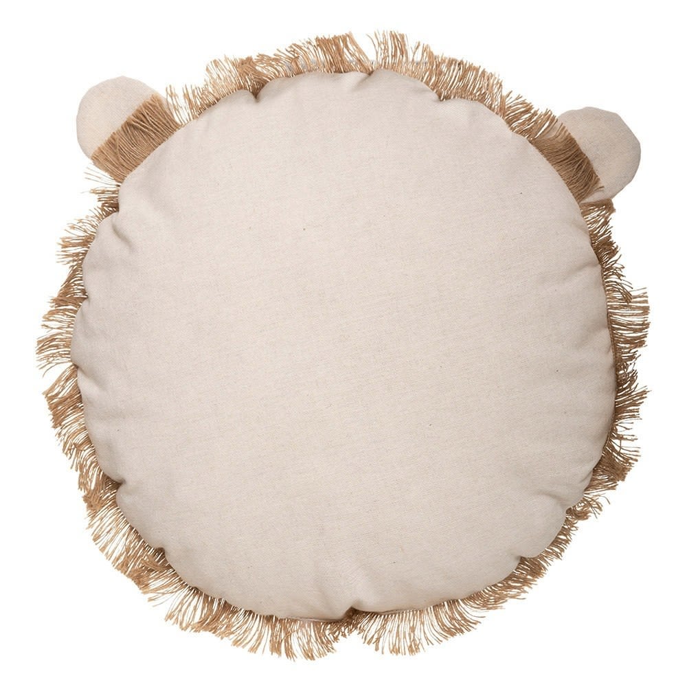 Coussin rond lion franges D38cm (Decoratie) - Image 2