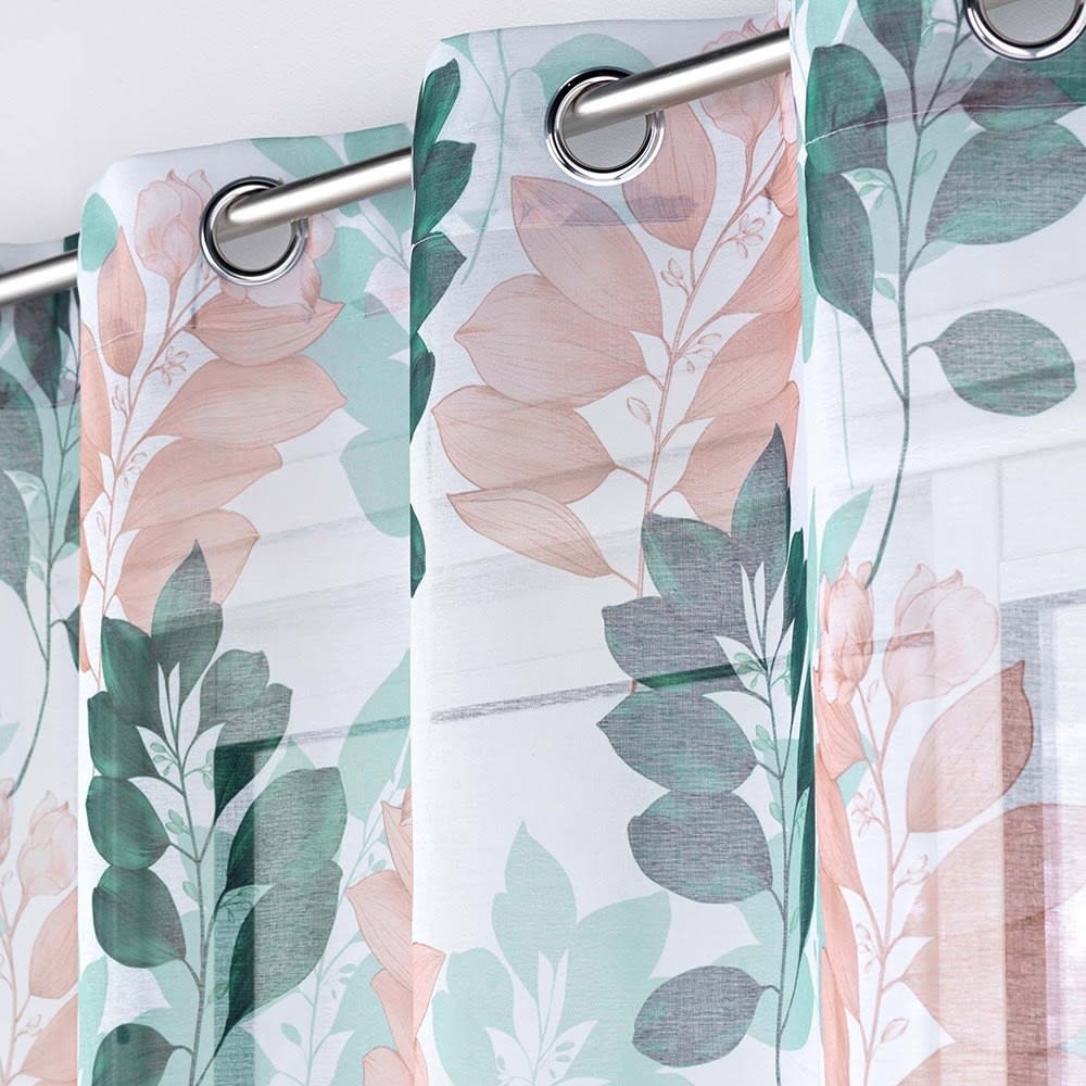 Voilage sable blanc émeraude 140x240cm - Maisons du Monde