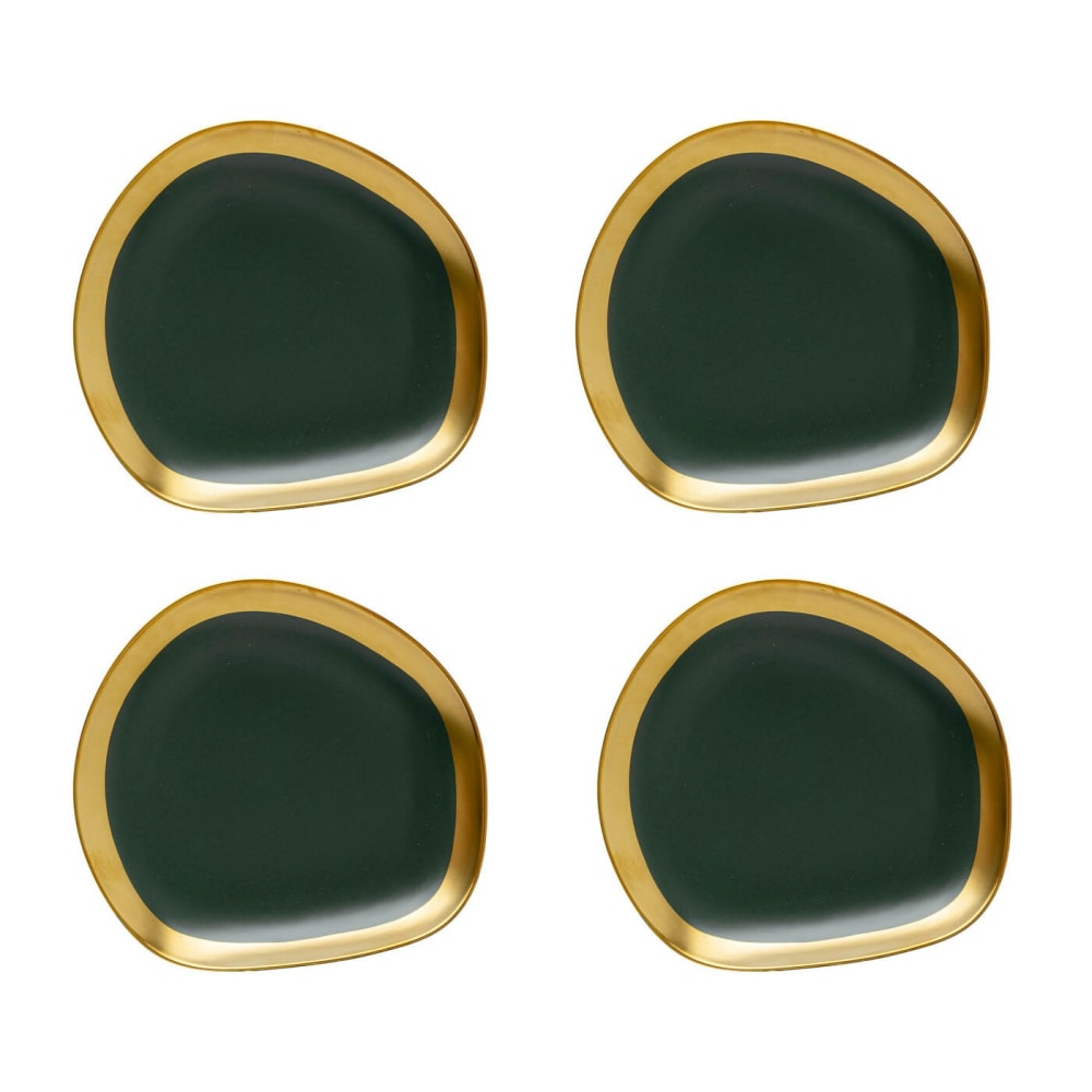 Assiette en grès vert