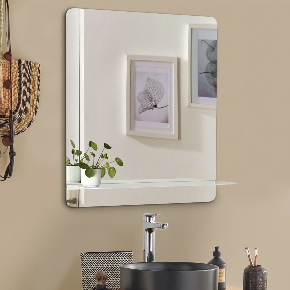 Miroir rectangulaire  avec tablette en métal - Maisons du Monde