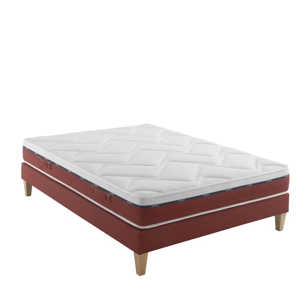 Ensemble matelas 100% latex, sommier et pieds 160x200