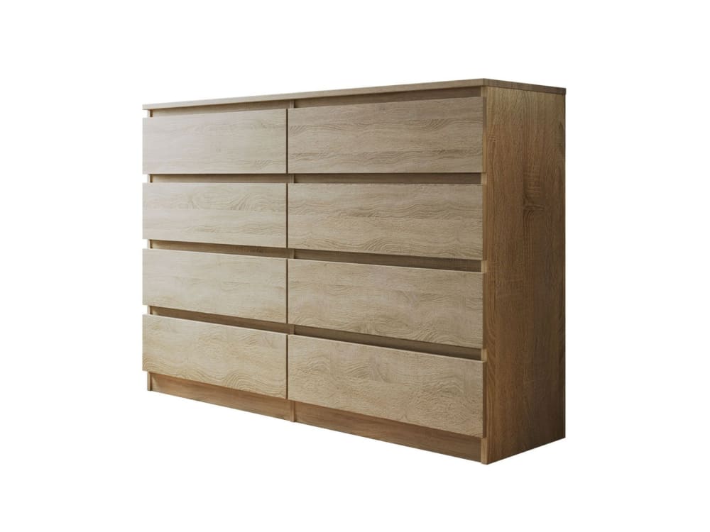 Commode 8 tiroirs   effet bois   139 cm  bois — Beyit