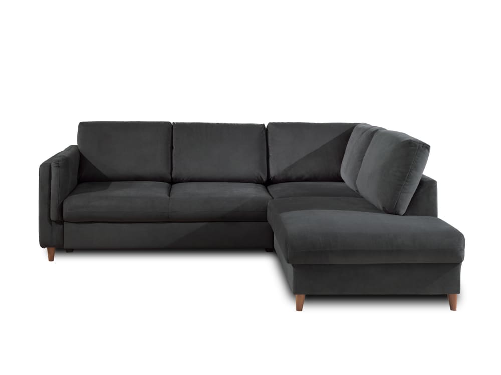 Canapé d'angle droit - gris convertible