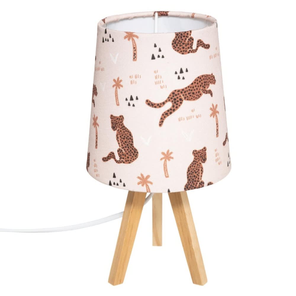 Decoratie - Lampe en bois Panthère H23,5cm