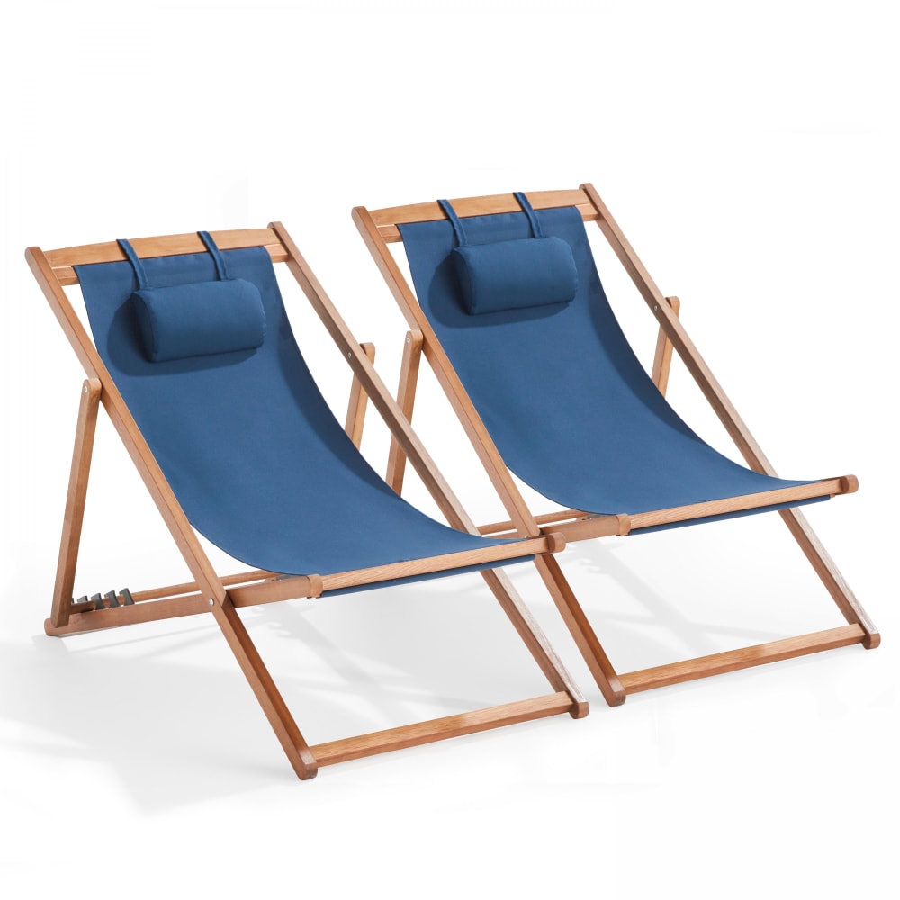 Juego de 2 sillas de madera de eucalipto bleu - Maisons du Monde