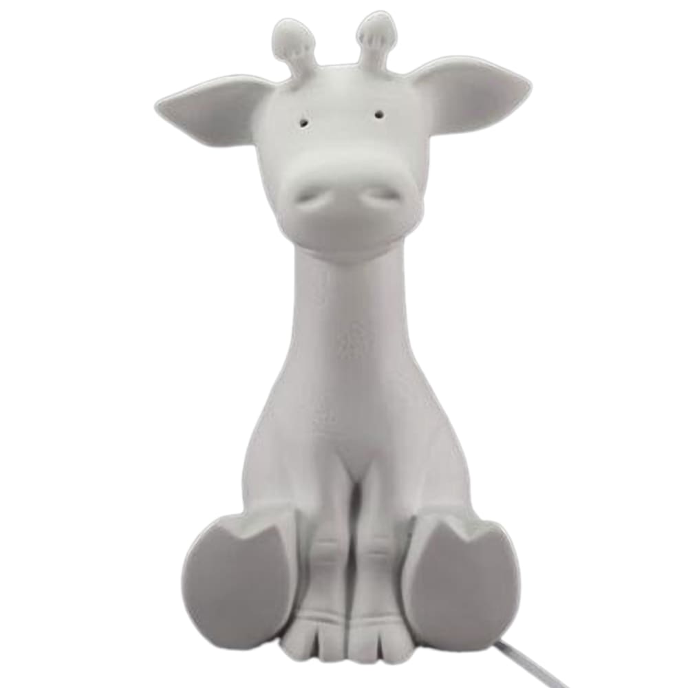 Cbkreation Lampe à poser blanche girafe Blanc Porcelaine - 14x30x18cm