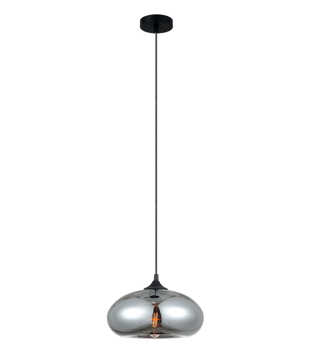 Suspension en verre gris, d.28 cm — vue 3