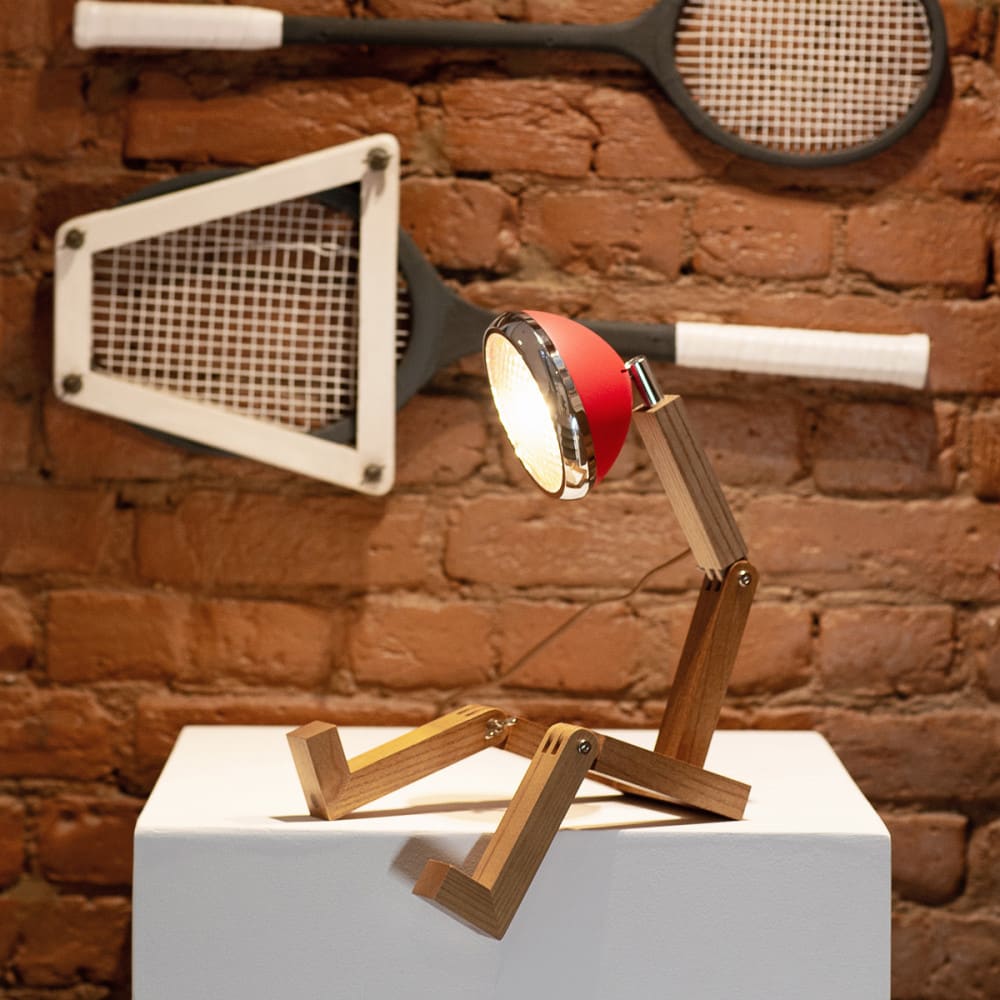 Lampe de table mini pvc rouge H26cm