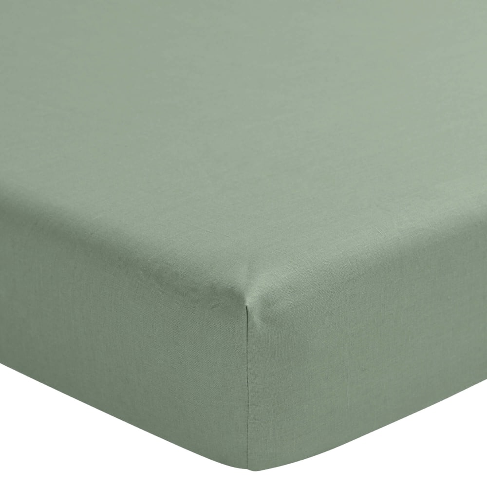 Drap housse en lin vert 160x200 Drap housse en lin vert 160x200