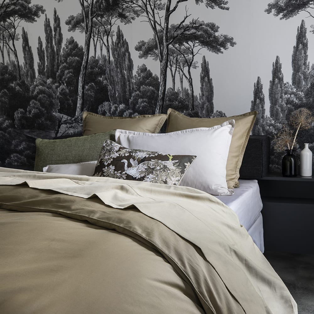 Alexandre Turpault Housse de couette en satin de coton désert 140x200 style classique chic Beige