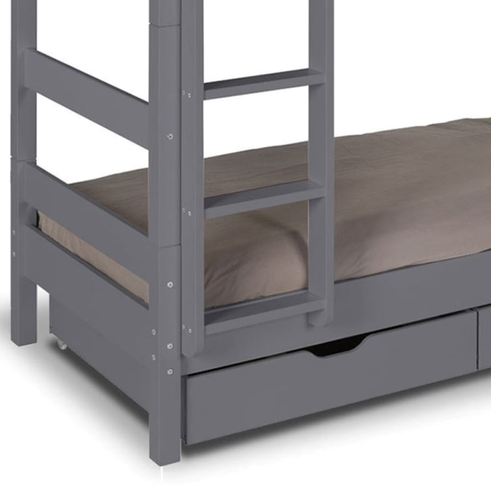 Lot de 2 tiroirs pour lit superposé bois massif anthracite 90x190 cm - Maisons du Monde