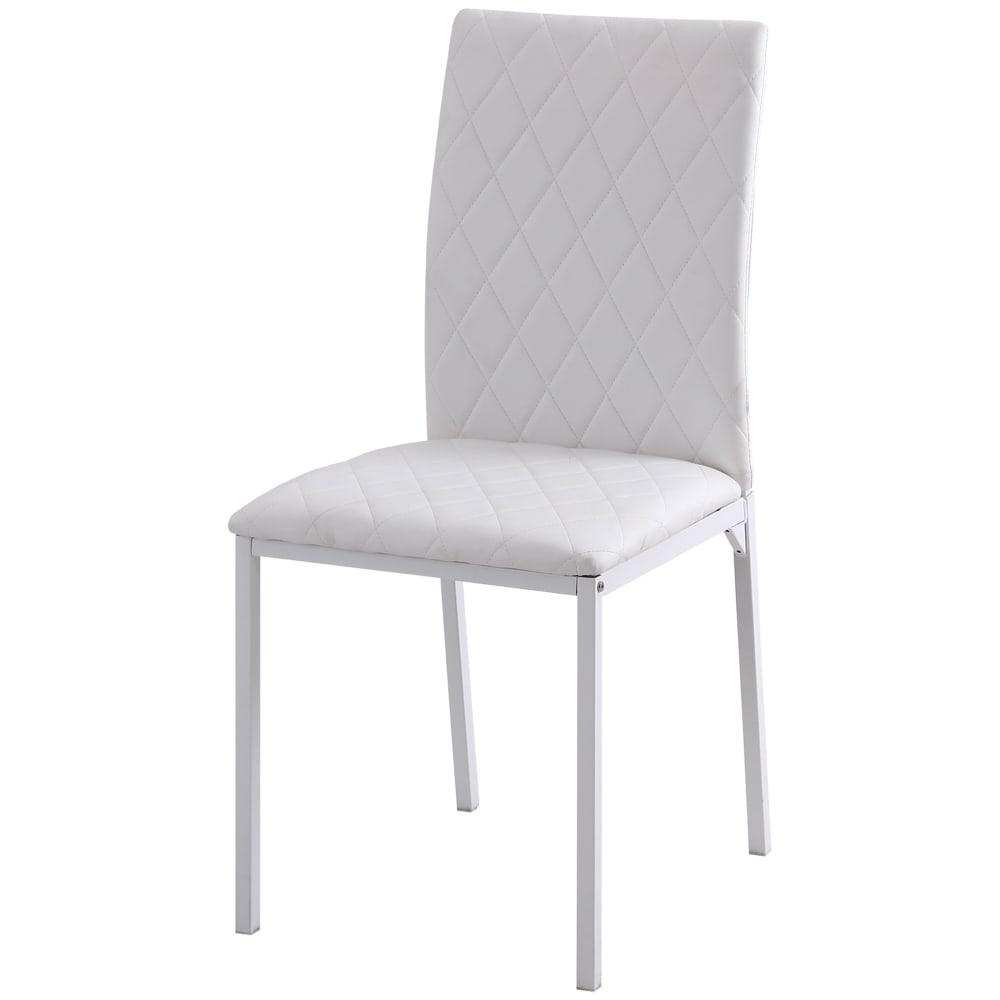 Set 4 sedie imbottite 41x50x91cm in similpelle bianca - Homcom