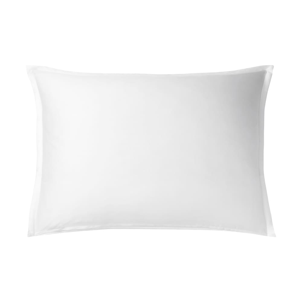 Taie d'oreiller en satin de coton bio blanc 50x75