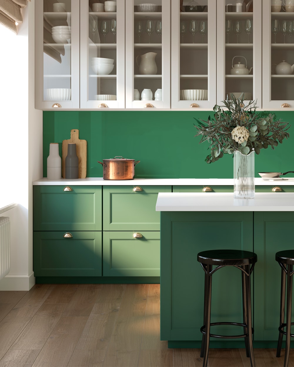 Frentes de cocina liso verde 40x300 cm - Maisons du Monde