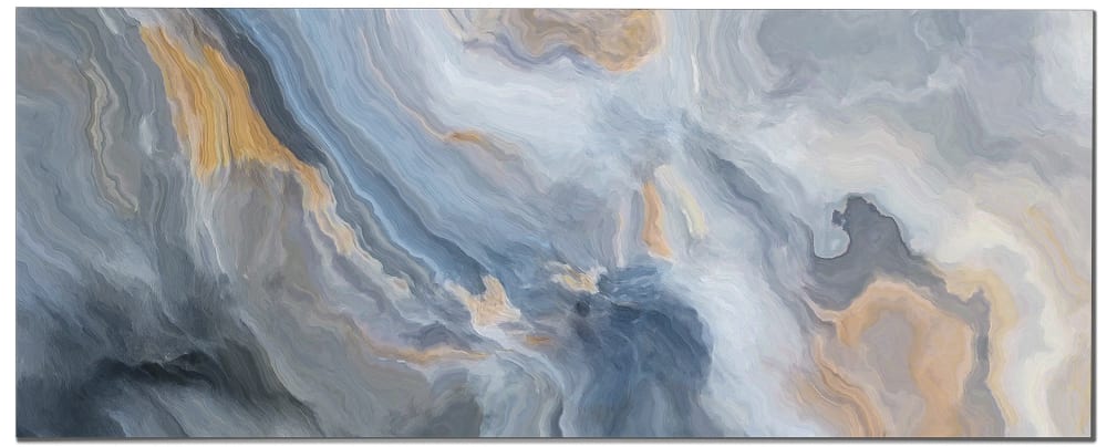 Frente de cocina mármol azul y naranja 60x200 cm