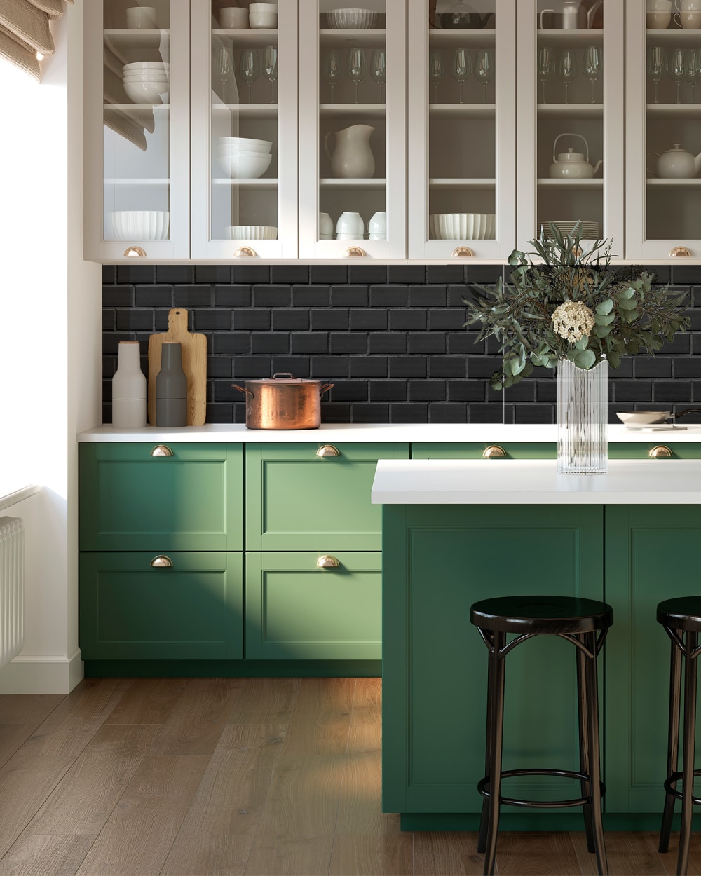 Frentes de cocina ladrillo negro 40x200 cm - Maisons du Monde
