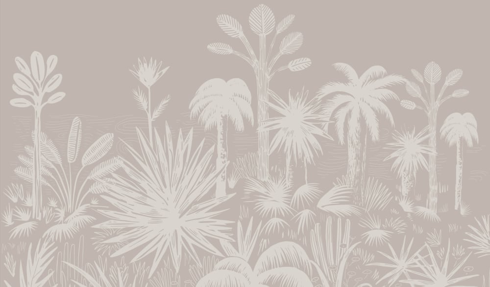 Papier peint panoramique Forêt des tropiques, Beige 255 x 25