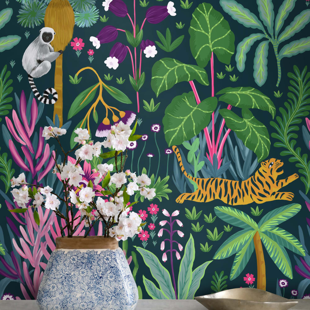 Papel Pintado Selva T, papel auténtico, 200x280cm, 8 hojas