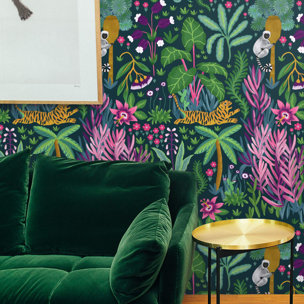 Papier Peint Jungle, papier véritable, 200x280cm, 8 feuilles