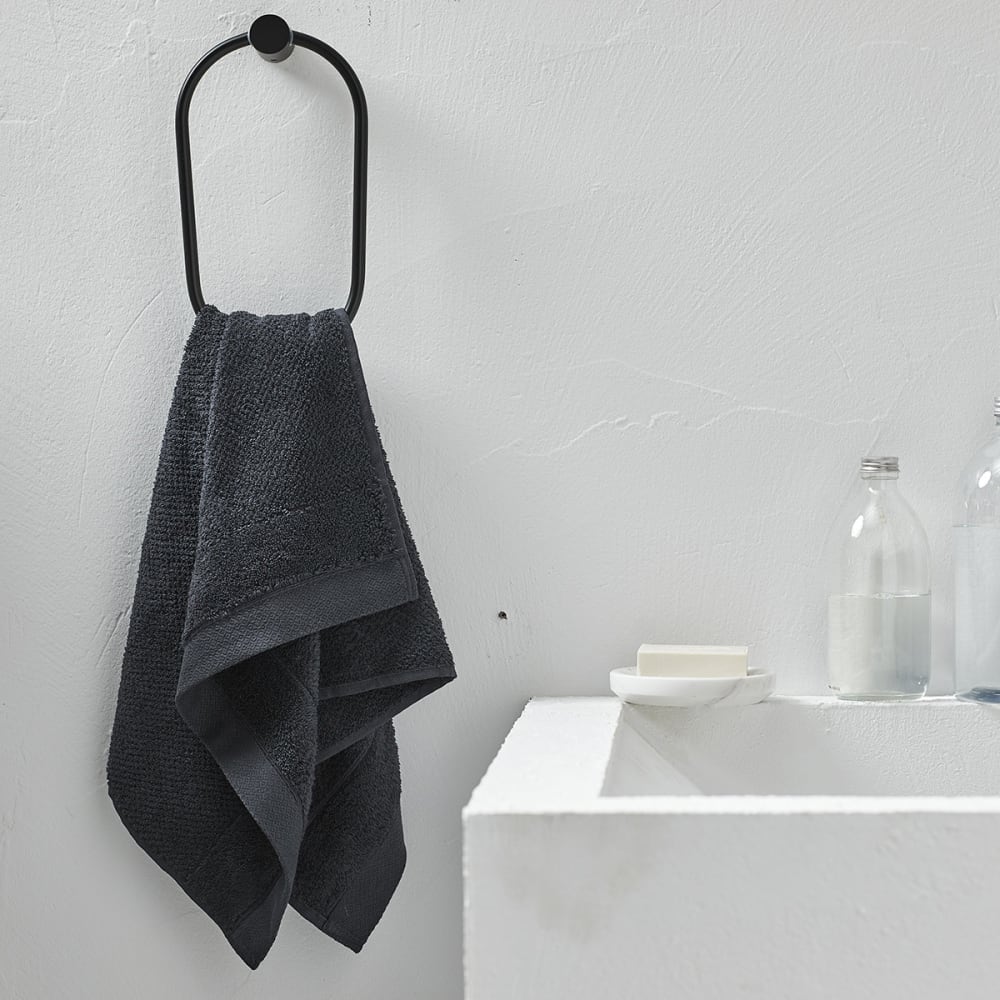 Today Einfaches Badetuch Baumwolle 50x90 cm style classic chic Grau Baumwolle