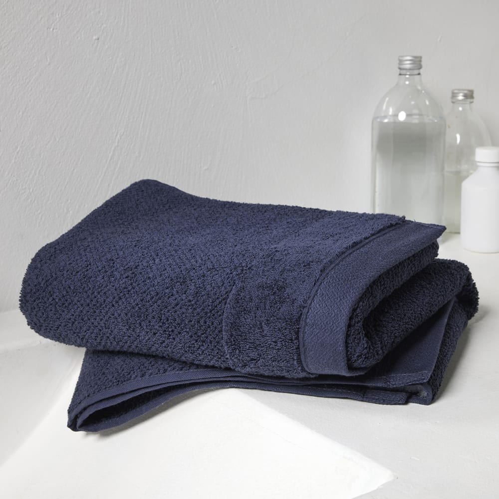 Serviette de bain uni  50x90 cm Bleu marine