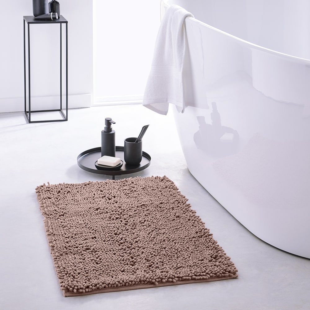 Tapis de bain mèche uni  50x80 cm Rose
