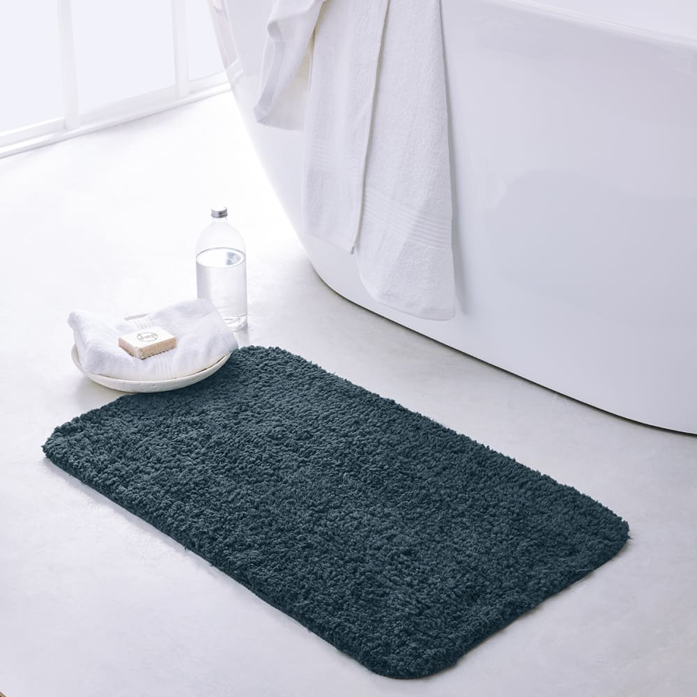 Tapis de bain tufté uni  50x80 cm Bleu