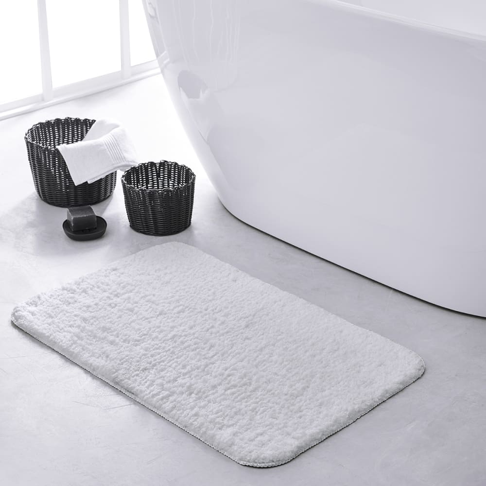Tapis de bain tufté uni  50x80 cm Blanc