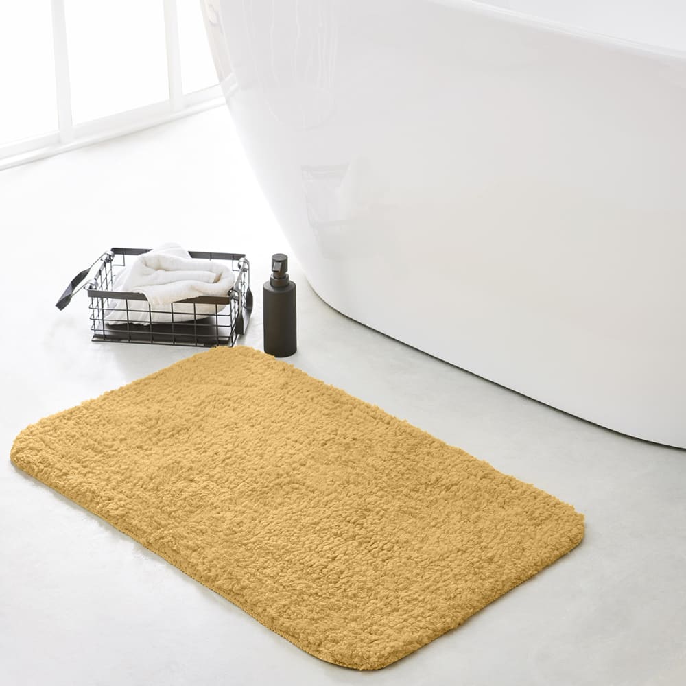 Tapis de bain tufté uni  50x80 cm Jaune