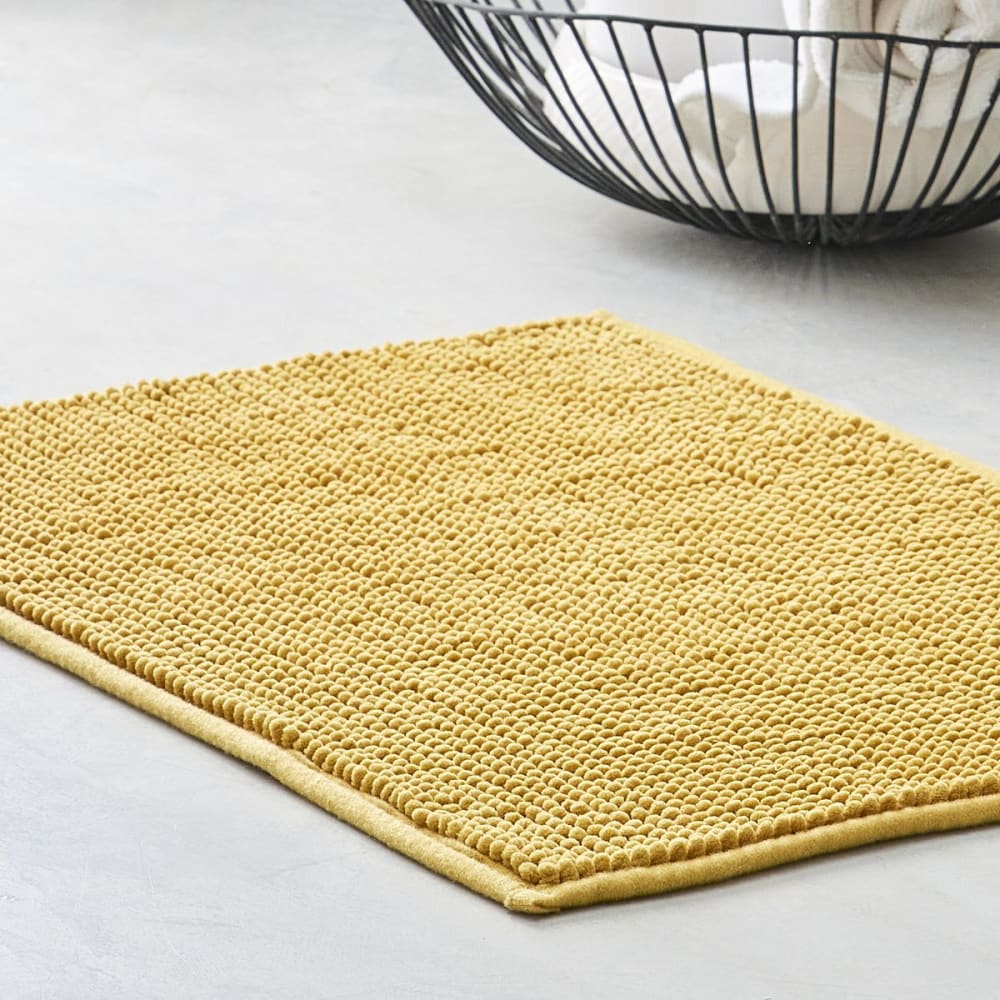 Tapis de bain bubble uni 60x40 cm jaune - Maisons du Monde